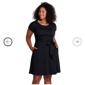 Toad&Co Cue Wrap Dress‎ - Small - Black minimalist LBD